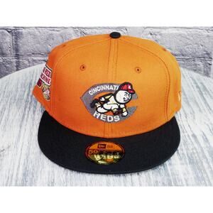 New Era 59Fifty Cincinatti Reds The Big Red Machine Patch Fitted Hat Sz 7 1/2